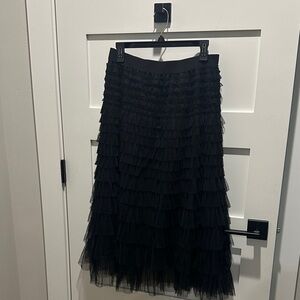 Elegant Black Tule Layered Skirt